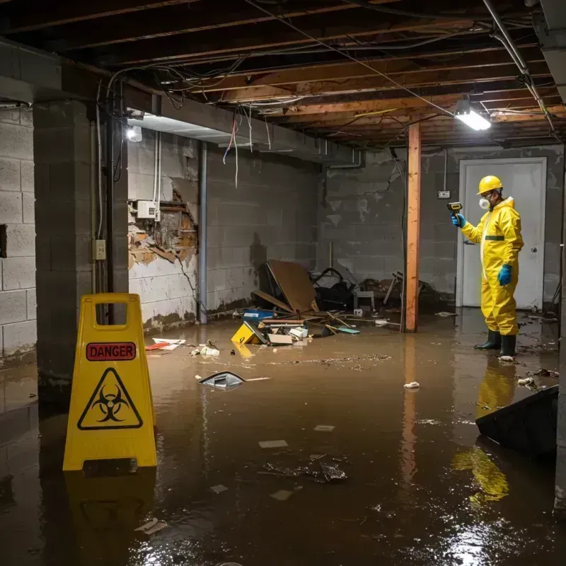 Flooded Basement Electrical Hazard in Russell, GA Property